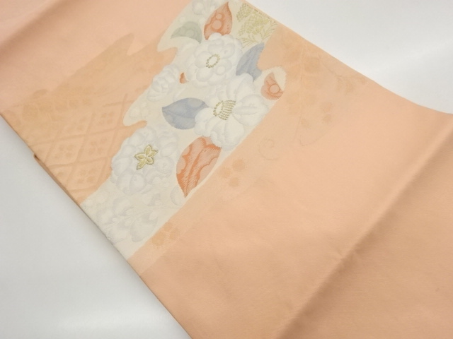 JAPANESE NAGOYA OBI / WOVEN CAMELLIA